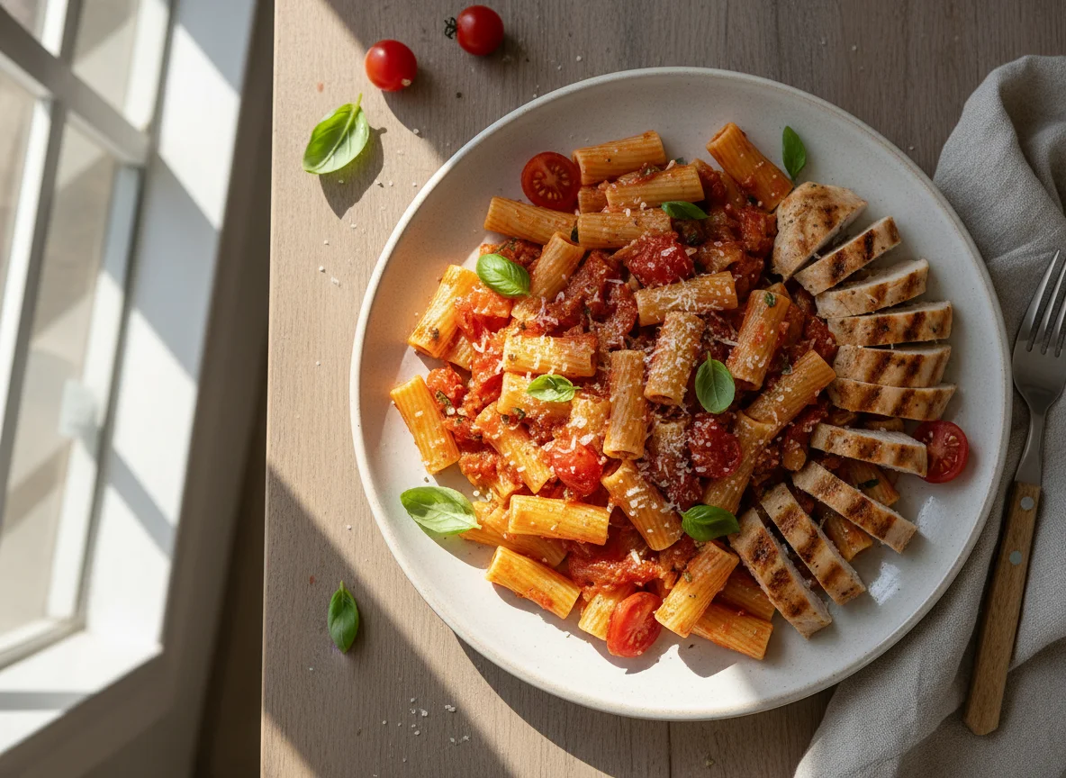 Chicken Pasta with Tomato Sauce photo