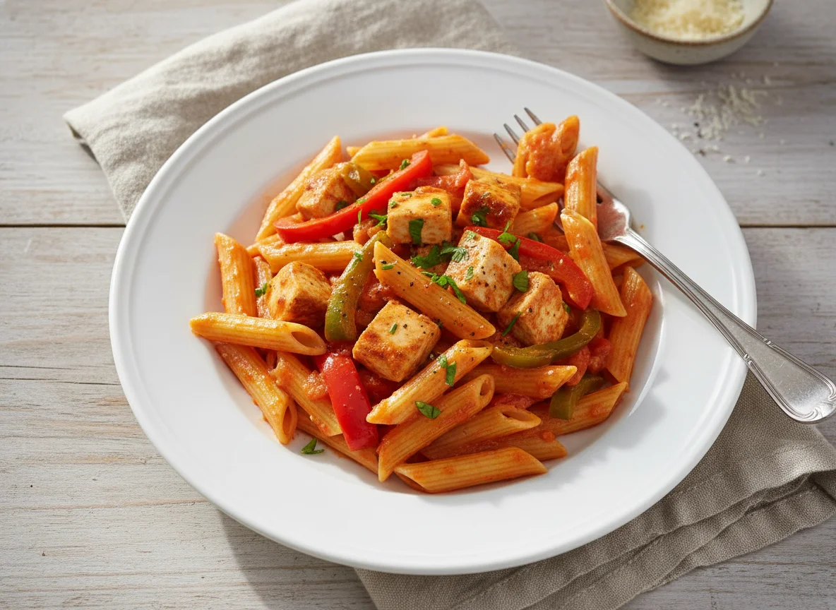 Chicken Penne Pasta with Peppers photo