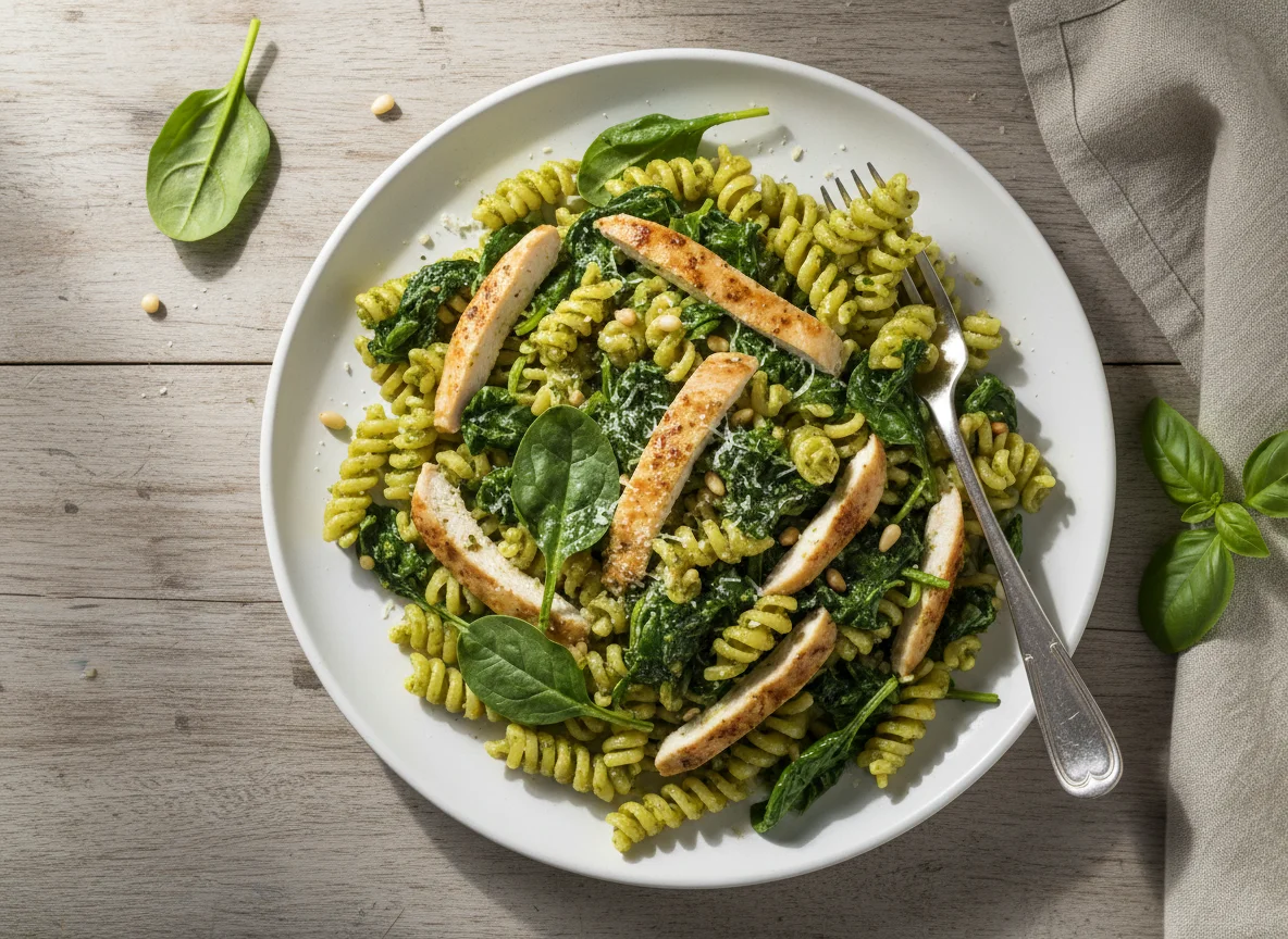 Chicken Pesto Pasta with Spinach photo