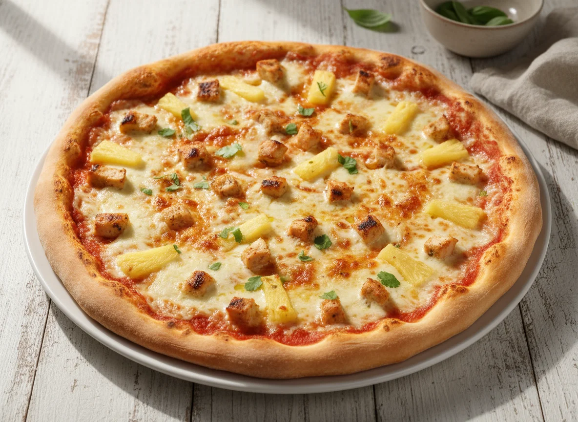 Chicken Pizza with Pineapple photo