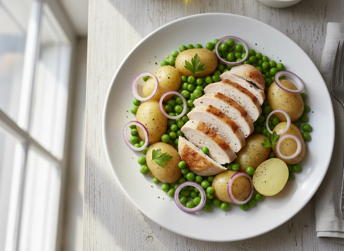 Chicken, Potato, Peas and Onion photo
