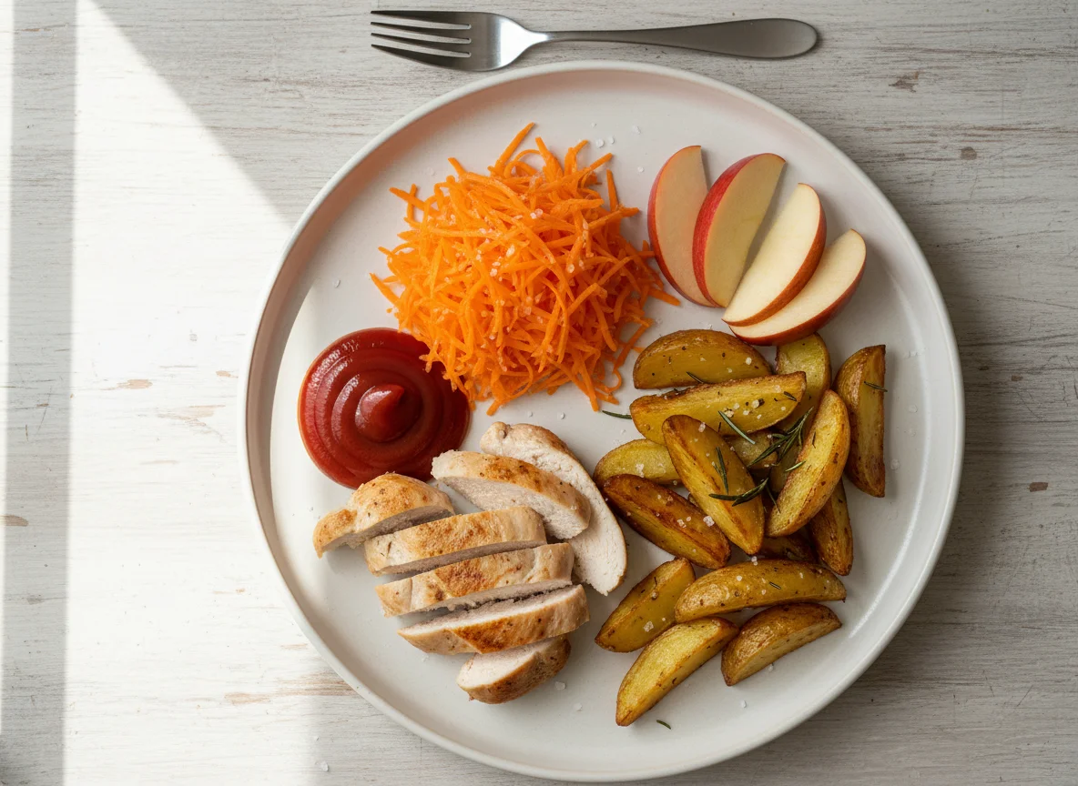 Chicken, Potatoes, Carrots and Apple Meal photo