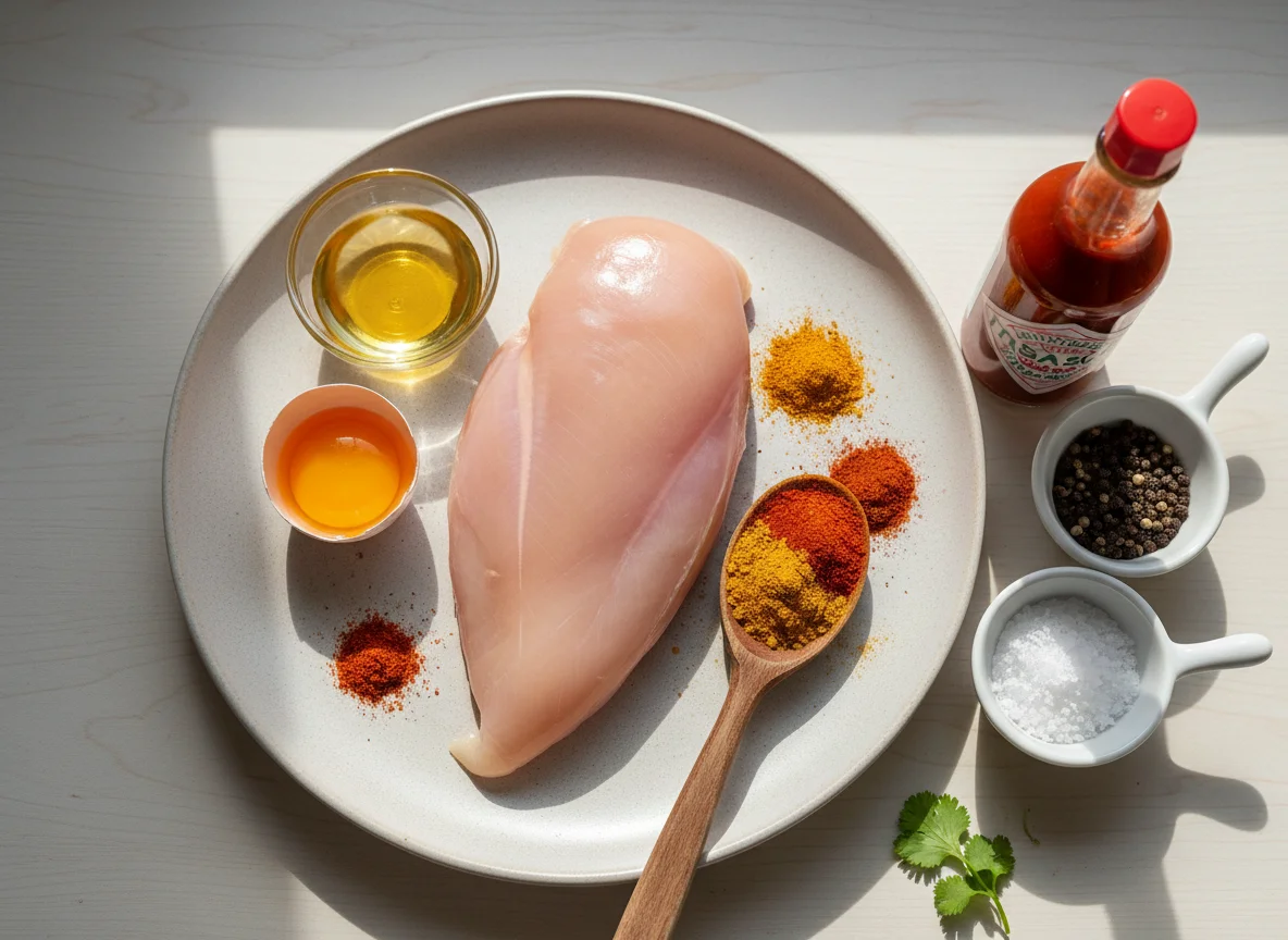 Chicken preparation ingredients photo