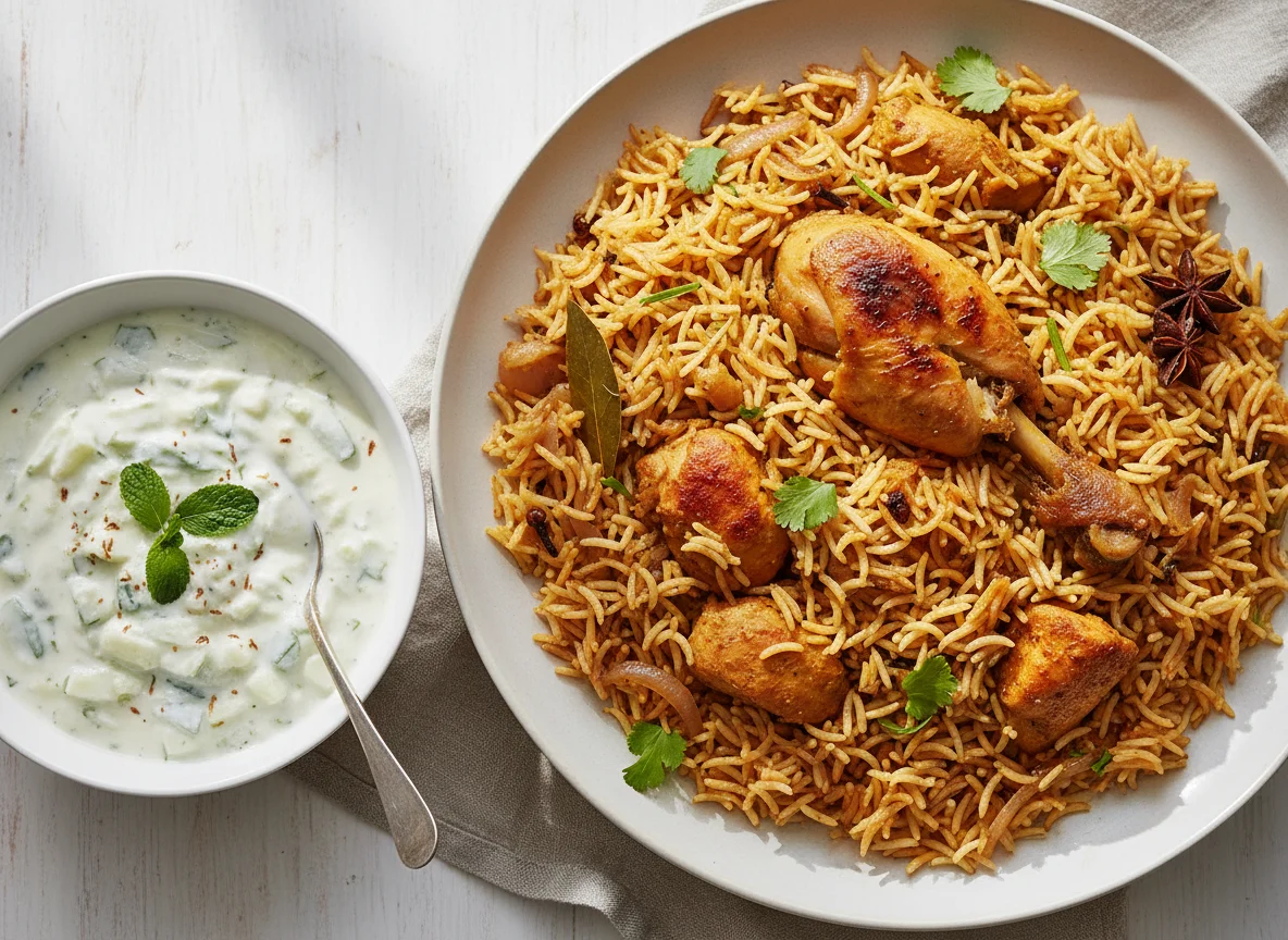 Chicken Pulao with Raita photo