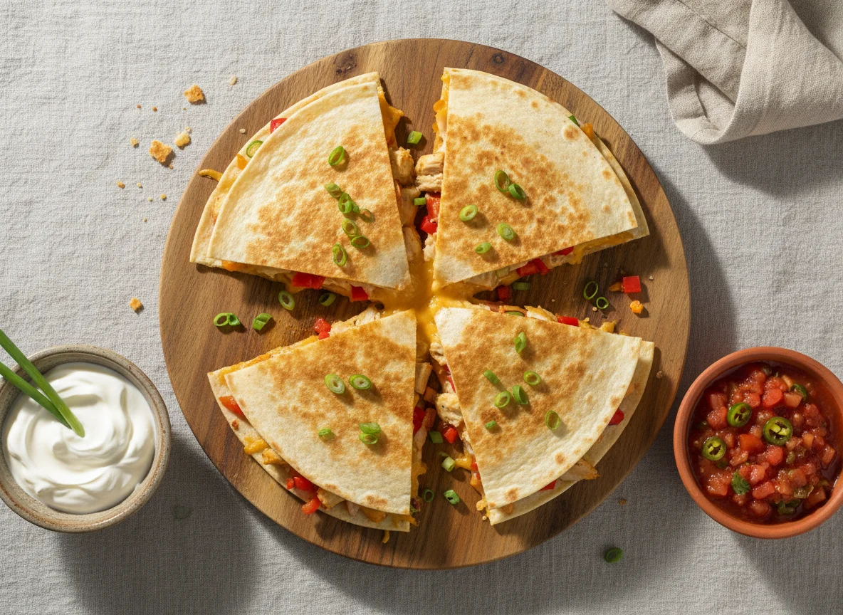 Chicken Quesadilla with Dips photo