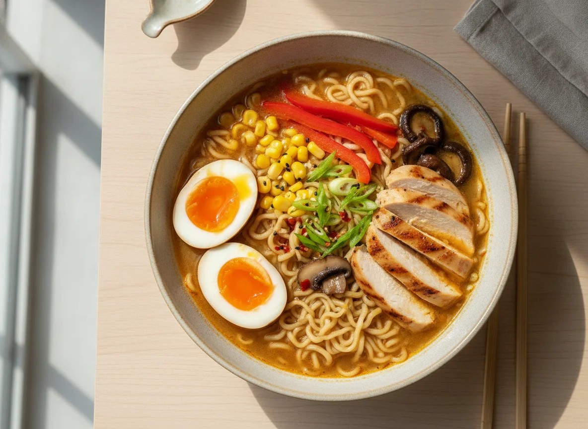 Chicken Ramen with Boiled Eggs photo
