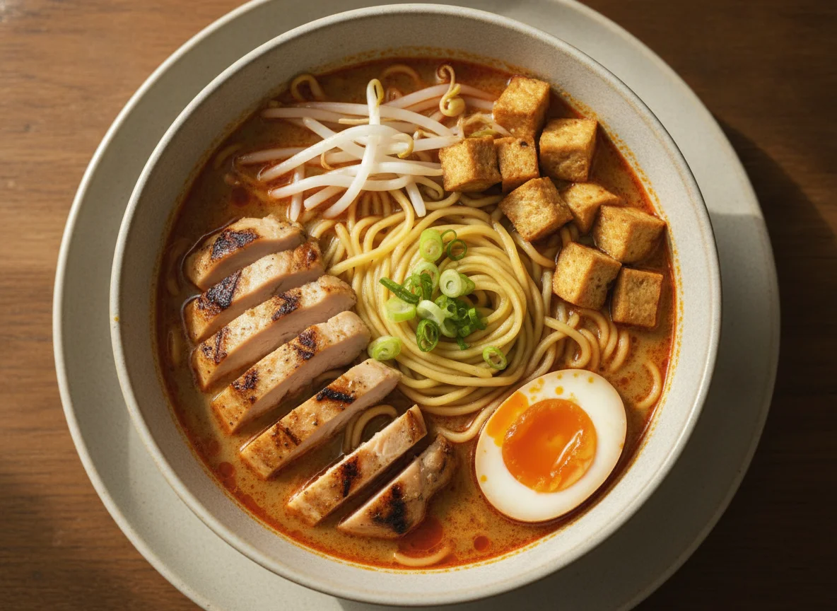 Chicken Ramen with Soft Boiled Egg photo