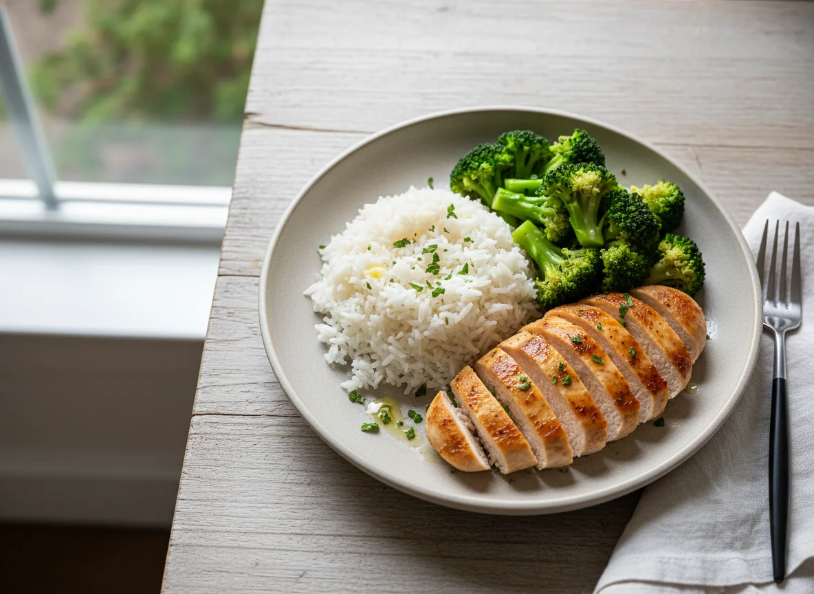 Chicken, Rice, and Broccoli photo