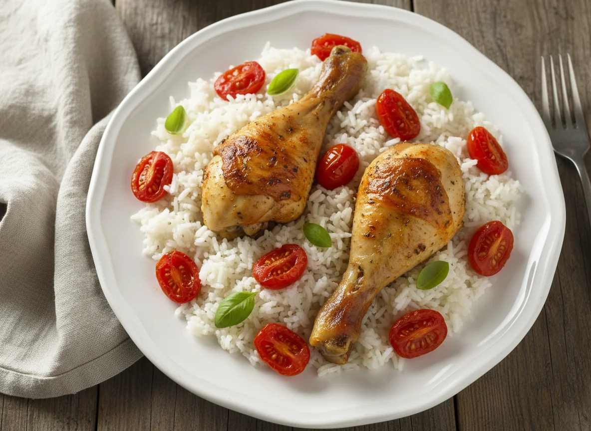 Chicken, Rice and Cherry Tomatoes photo