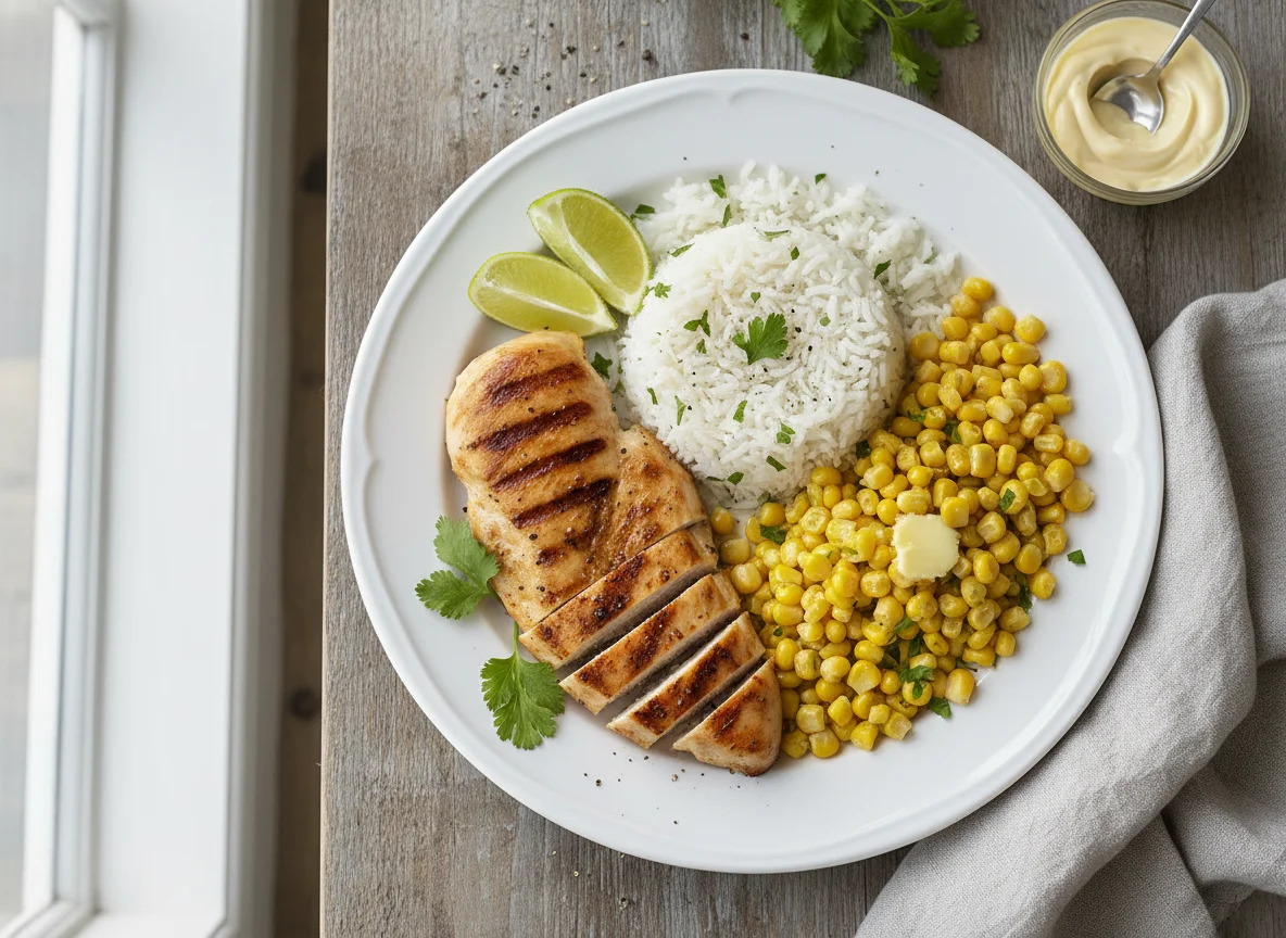 Chicken, Rice, and Corn Meal photo