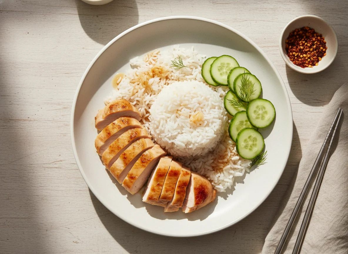 Chicken, Rice and Cucumber photo