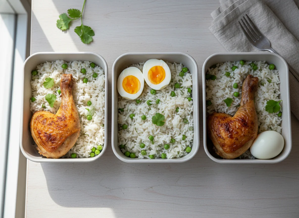 Chicken, Rice and Eggs Meal Prep photo