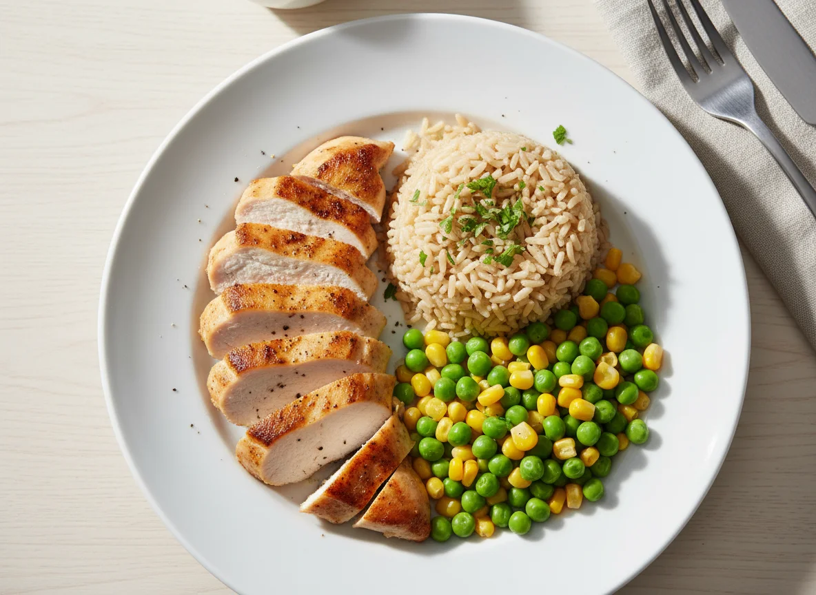 Chicken, Rice and Mixed Vegetables photo