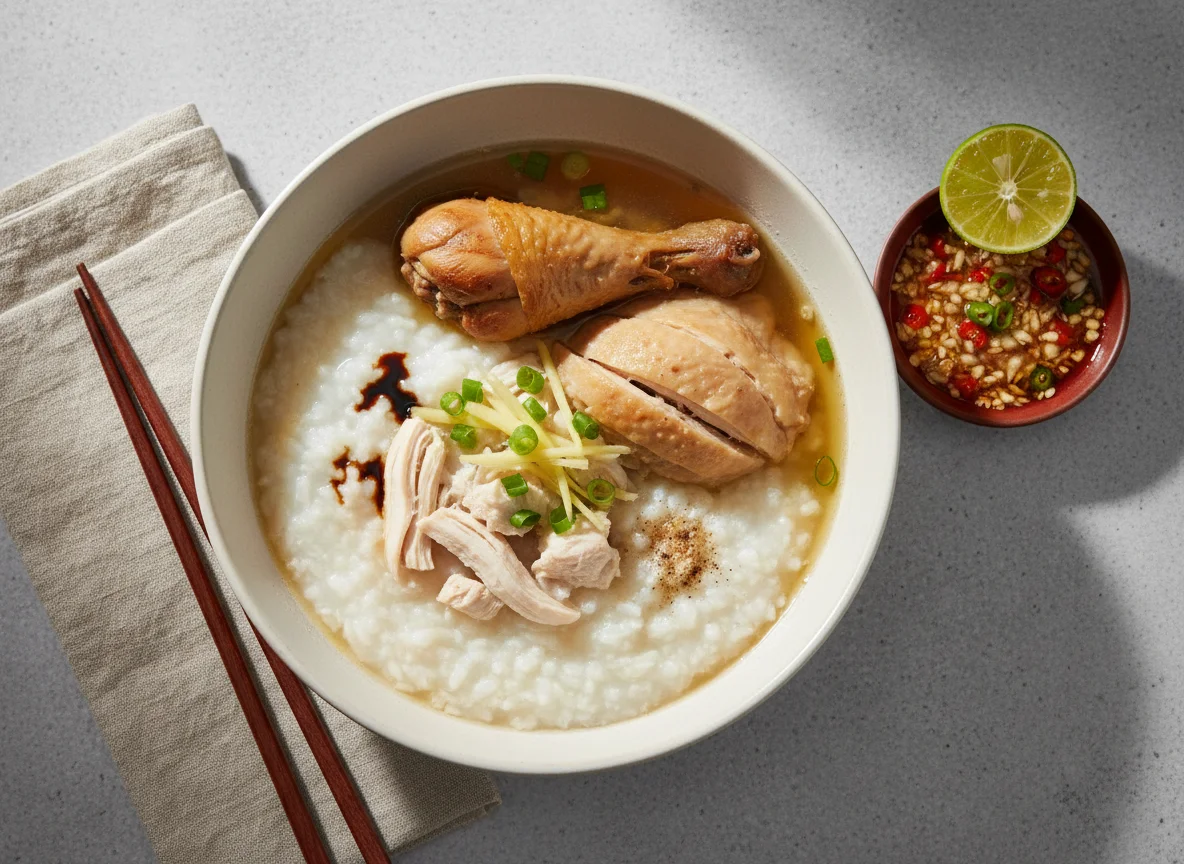 Chicken Rice Porridge (Khao Tom Gai) photo