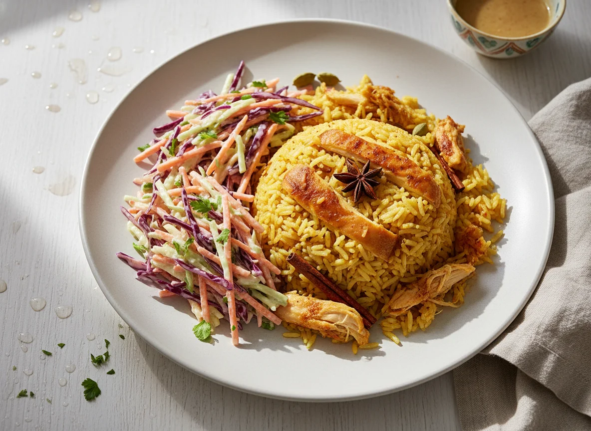 Chicken Rice with Coleslaw photo