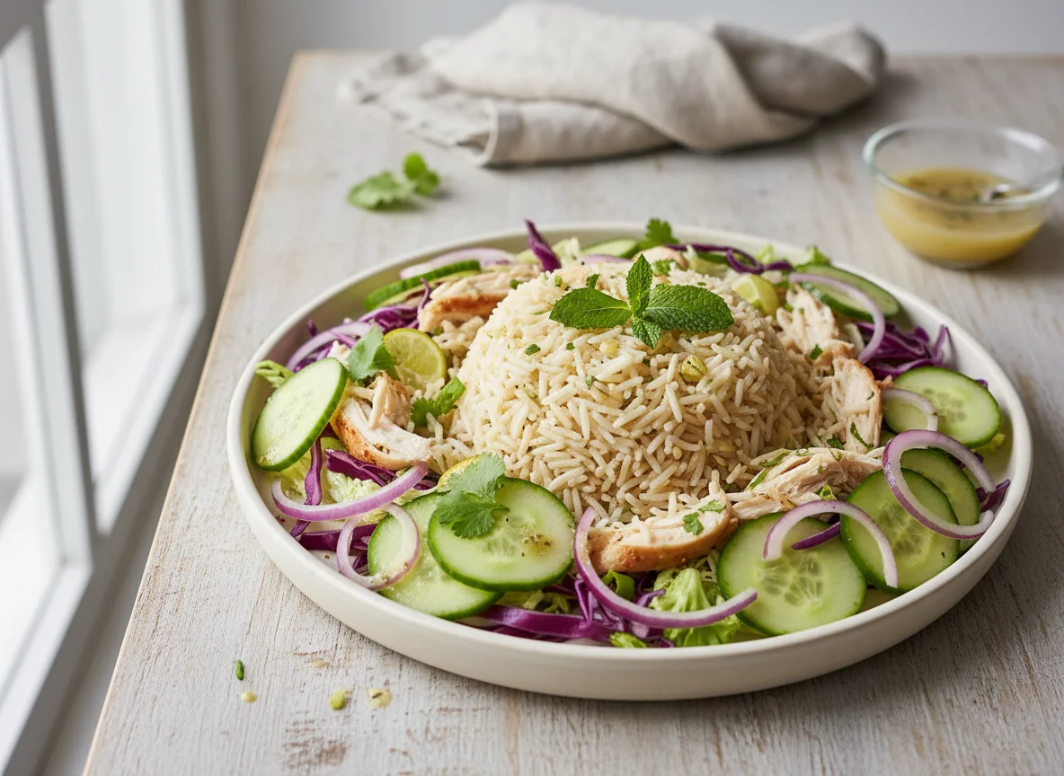 Chicken Rice with Salad photo