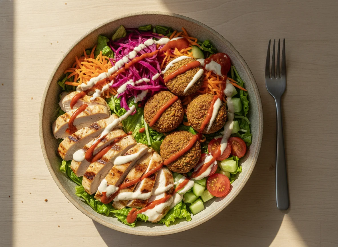 Chicken Salad Bowl with Falafel photo