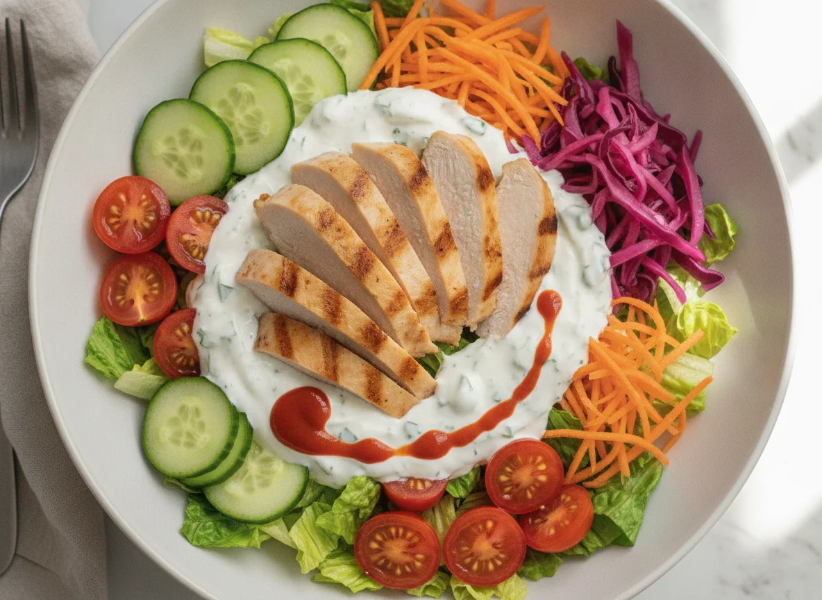 Chicken Salad Bowl with Yogurt Dressing photo