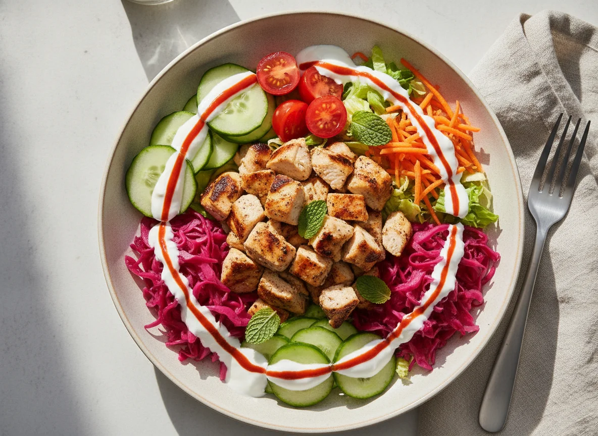 Chicken Salad Bowl with Yogurt Sauce photo