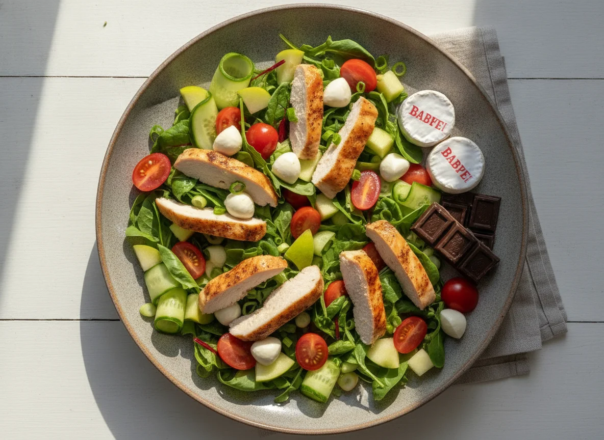 Chicken Salad with Apple and Snacks photo