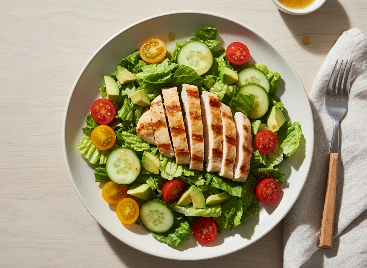 Chicken Salad with Avocado and Tomatoes photo