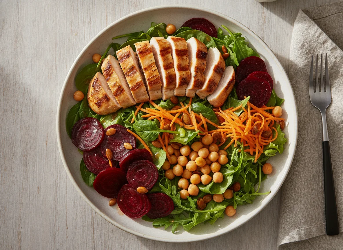 Chicken Salad with Beetroot and Seeds photo