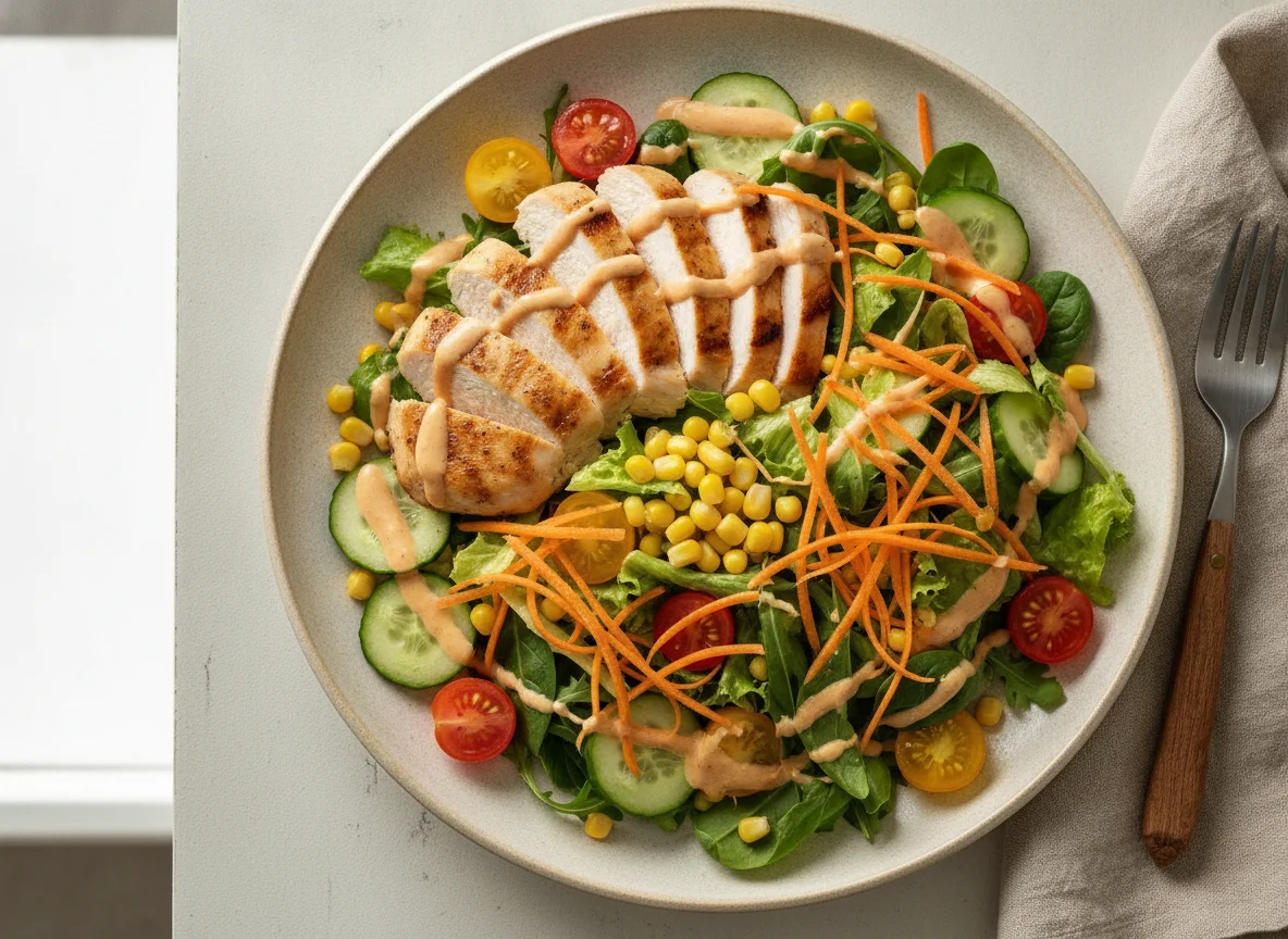 Chicken Salad with Corn and Carrots photo