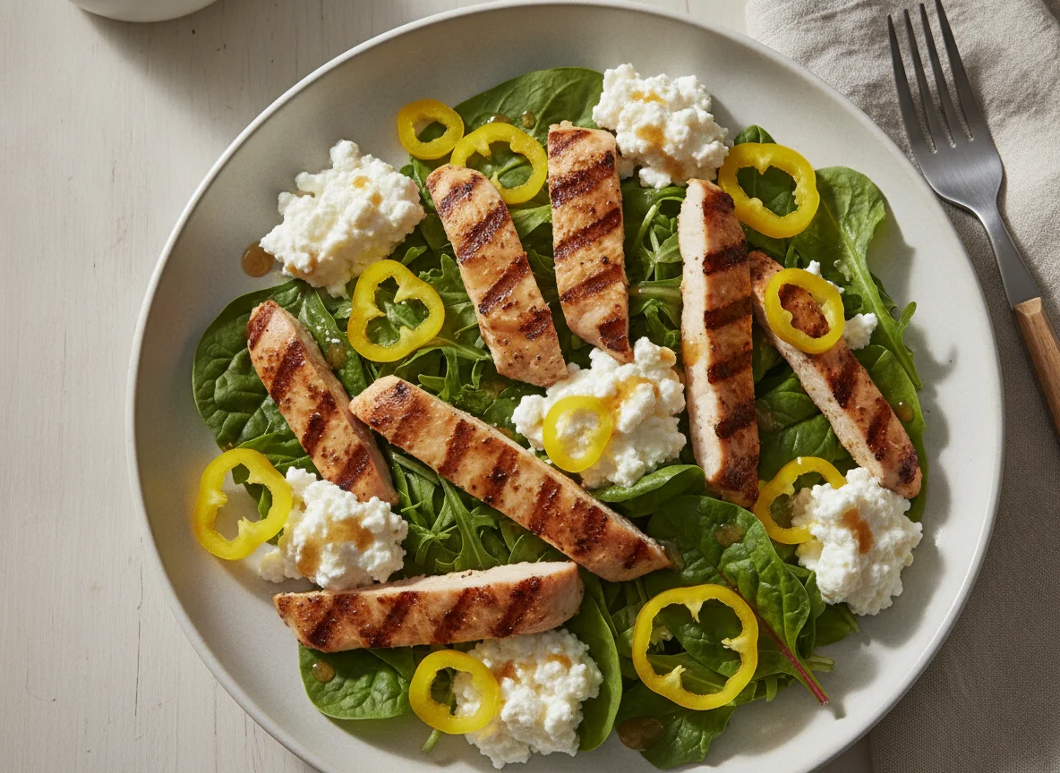Chicken Salad with Cottage Cheese and Banana Peppers photo