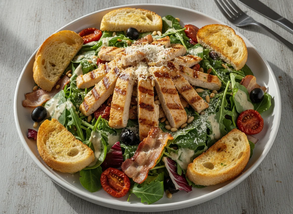 Chicken Salad with Crostini and Bacon photo