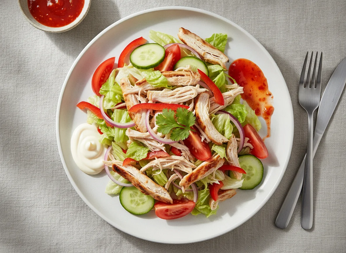 Chicken Salad with Mayonnaise and Sweet Chilli Sauce photo