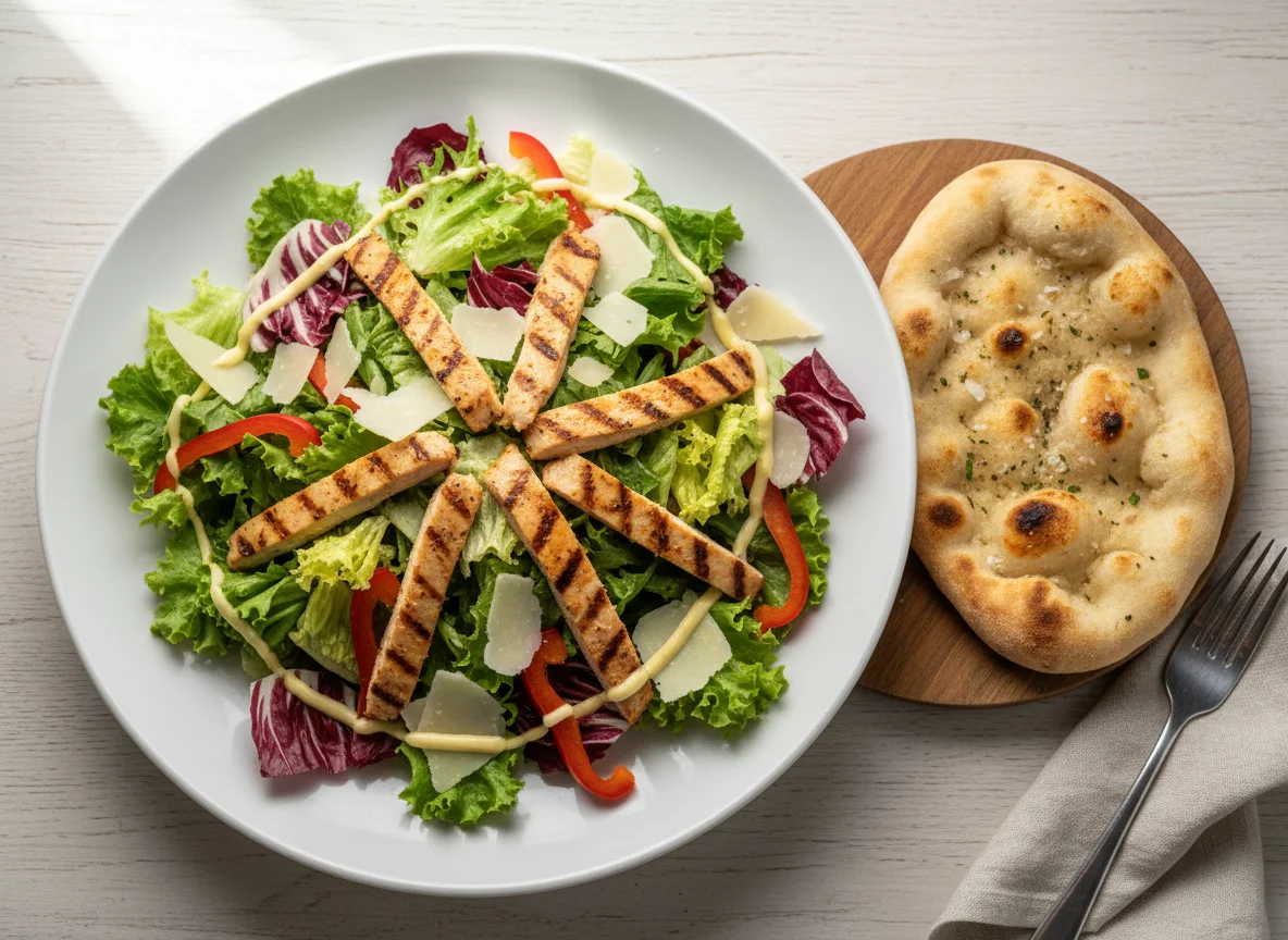 Chicken Salad with Pizza Bread photo