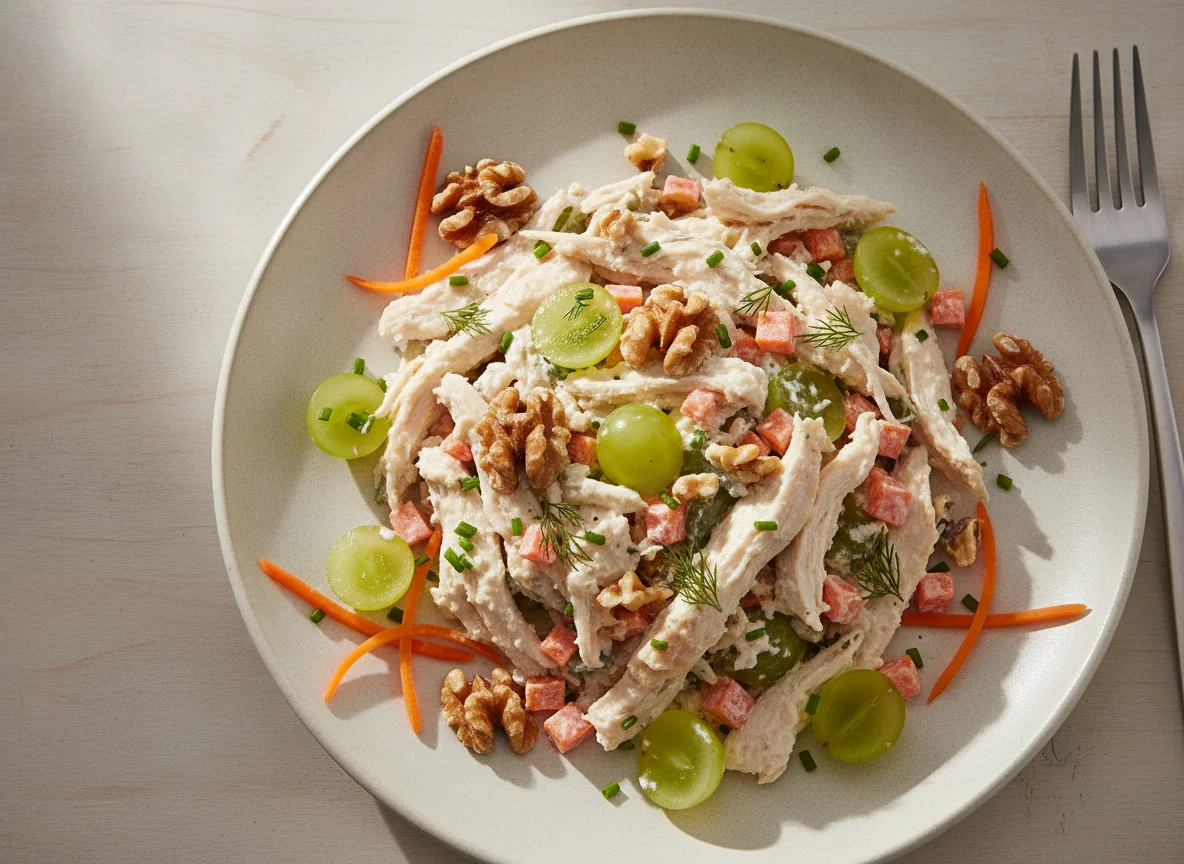 Chicken Salad with Walnuts, Grapes, and Carrots photo