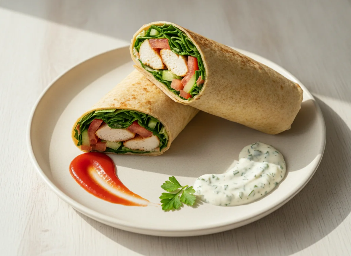 Chicken Salad Wrap with Sauces photo