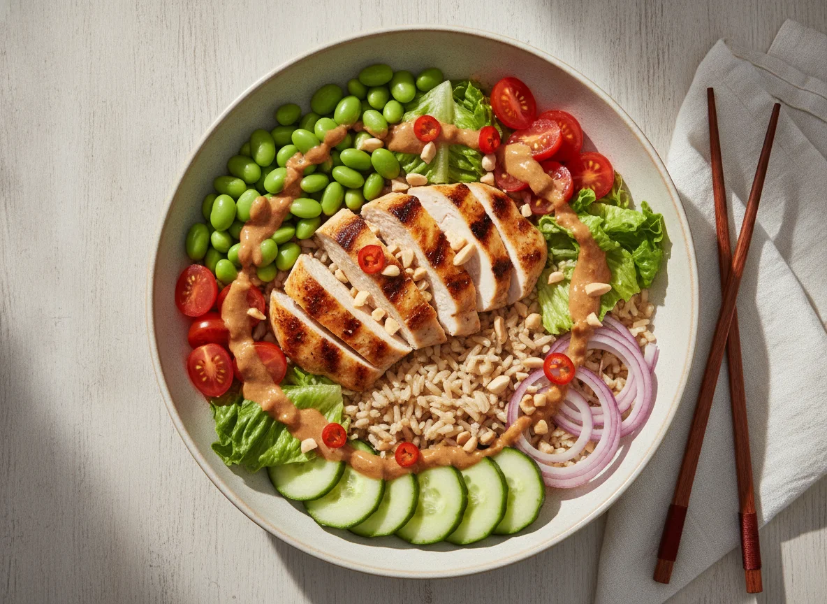 Chicken Satay Buddha Bowl photo