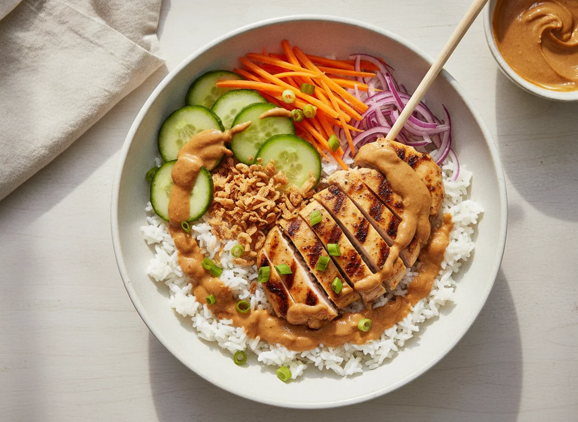 Chicken Satay Salad Bowl photo
