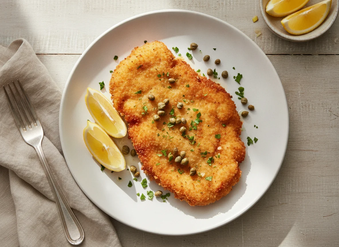 Chicken Schnitzel with Lemon and Capers photo
