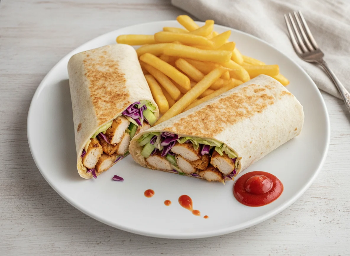 Chicken Shawarma Wrap with Fries photo