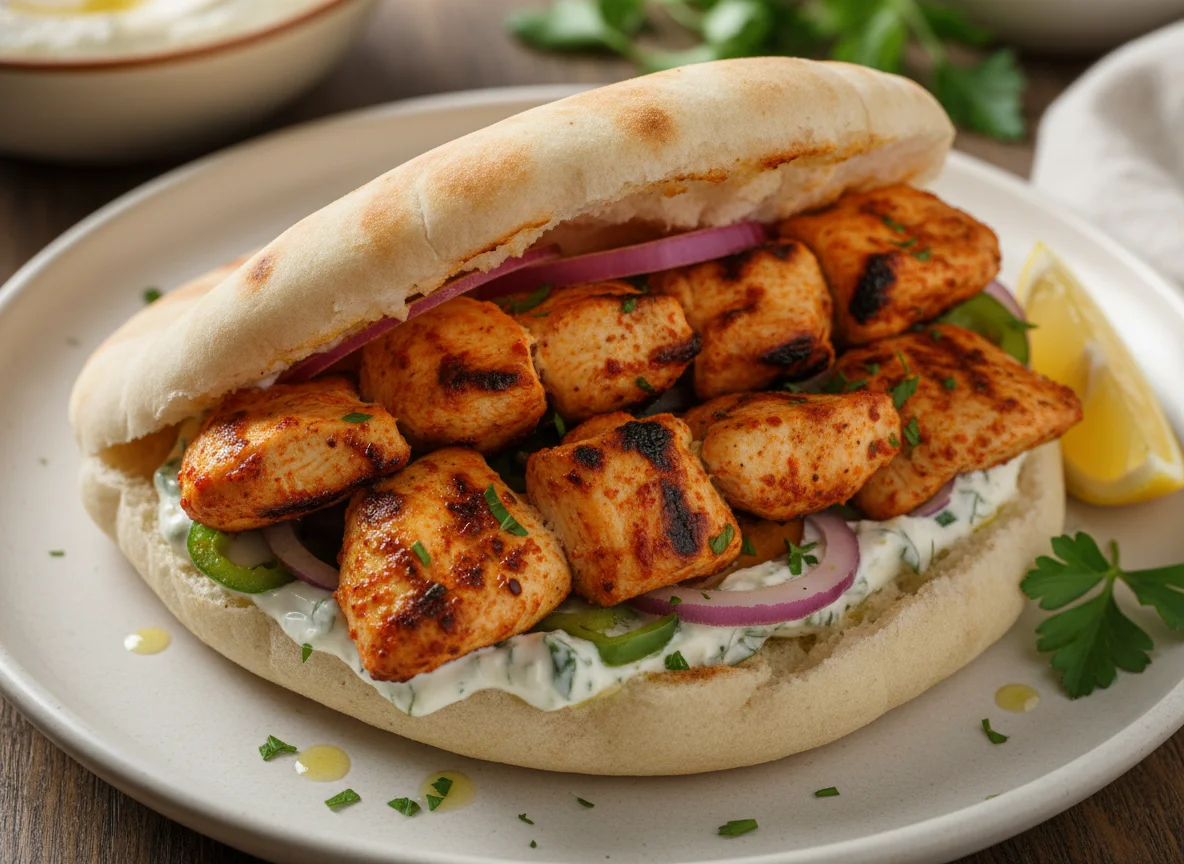 Chicken Shish Kebab in Pitta photo