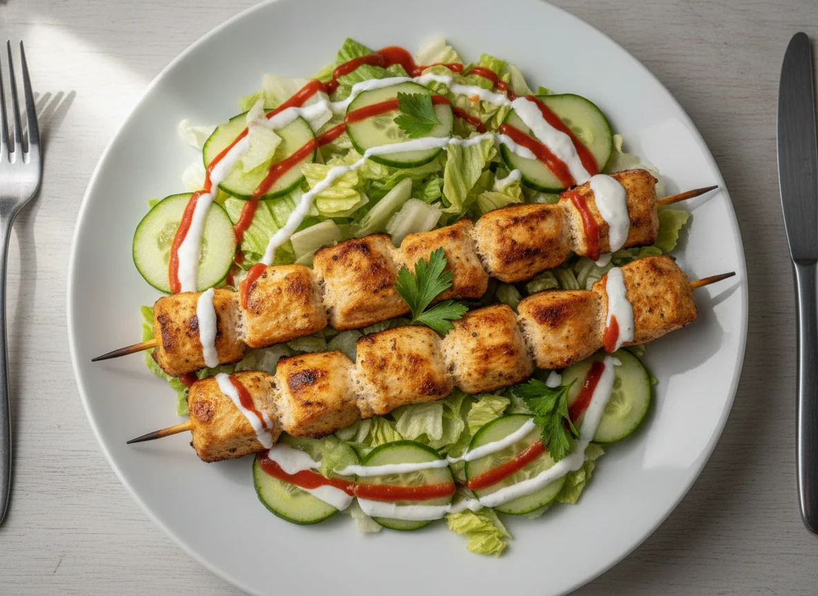 Chicken Shish Kebab with Salad photo