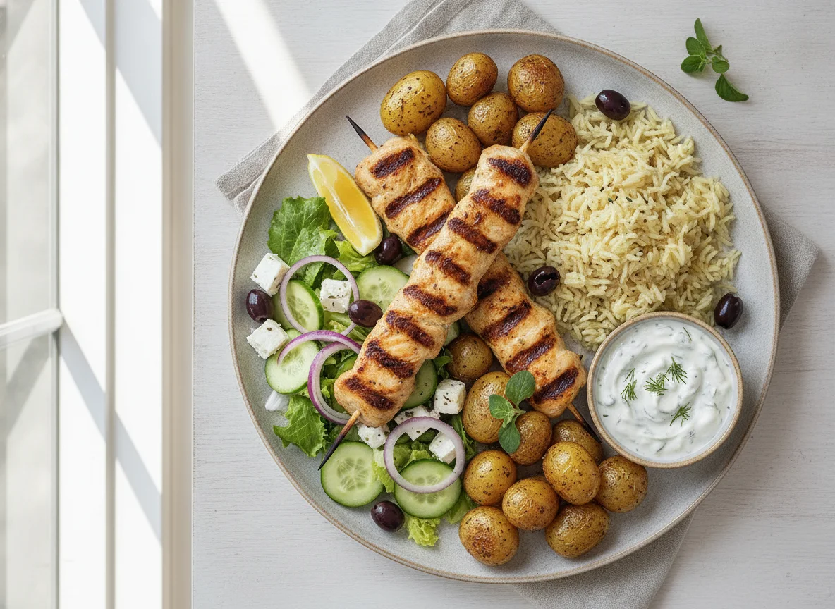 Chicken Souvlakia Platter photo