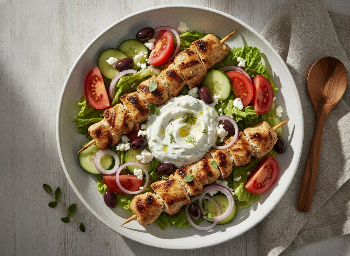 Chicken Souvlakia Salad Bowl photo