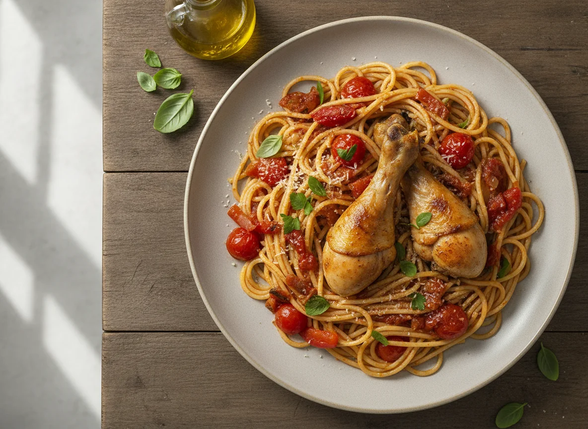 Chicken Spaghetti with Tomato Sauce photo