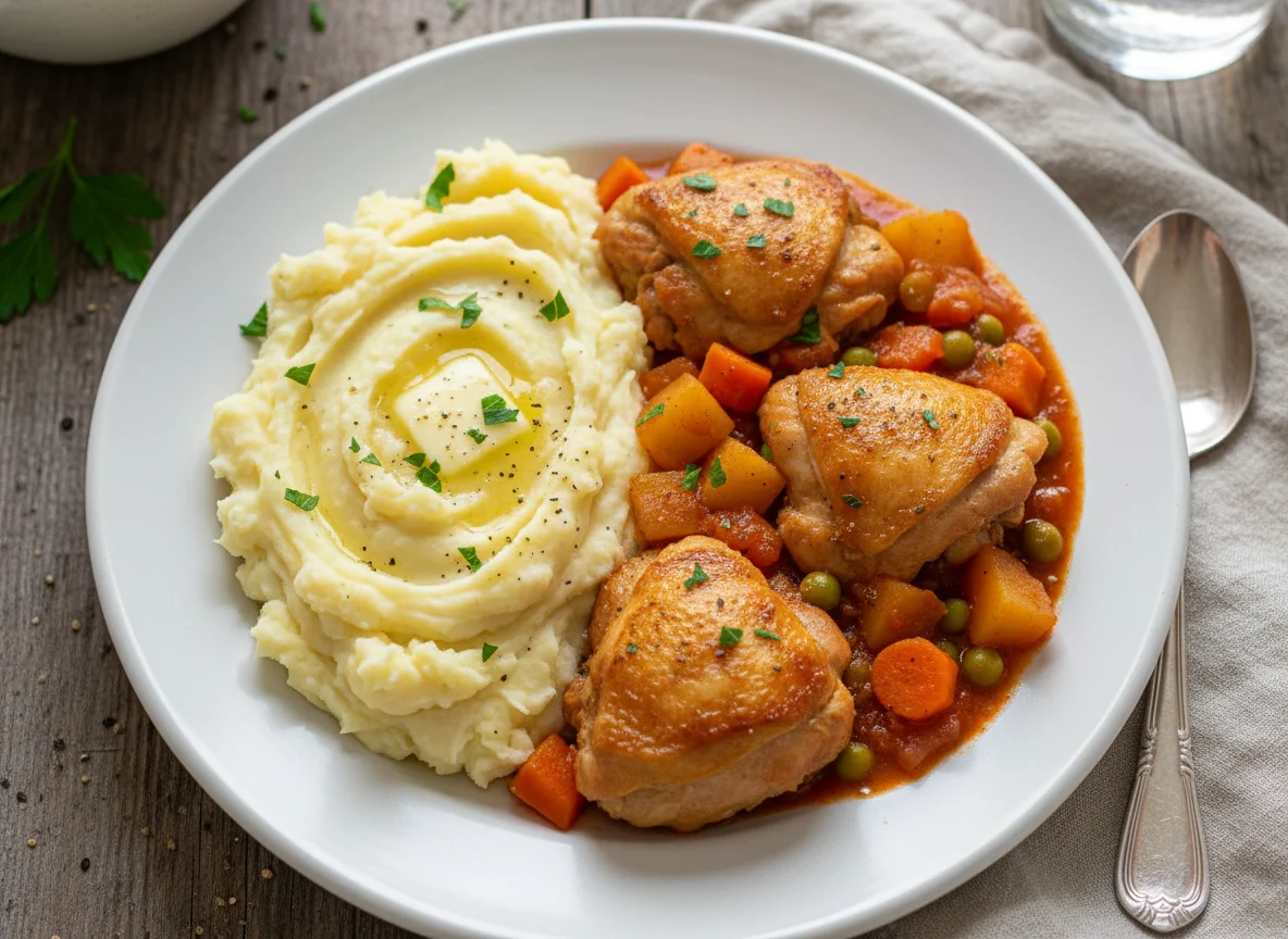 Chicken Stew with Mashed Potatoes photo
