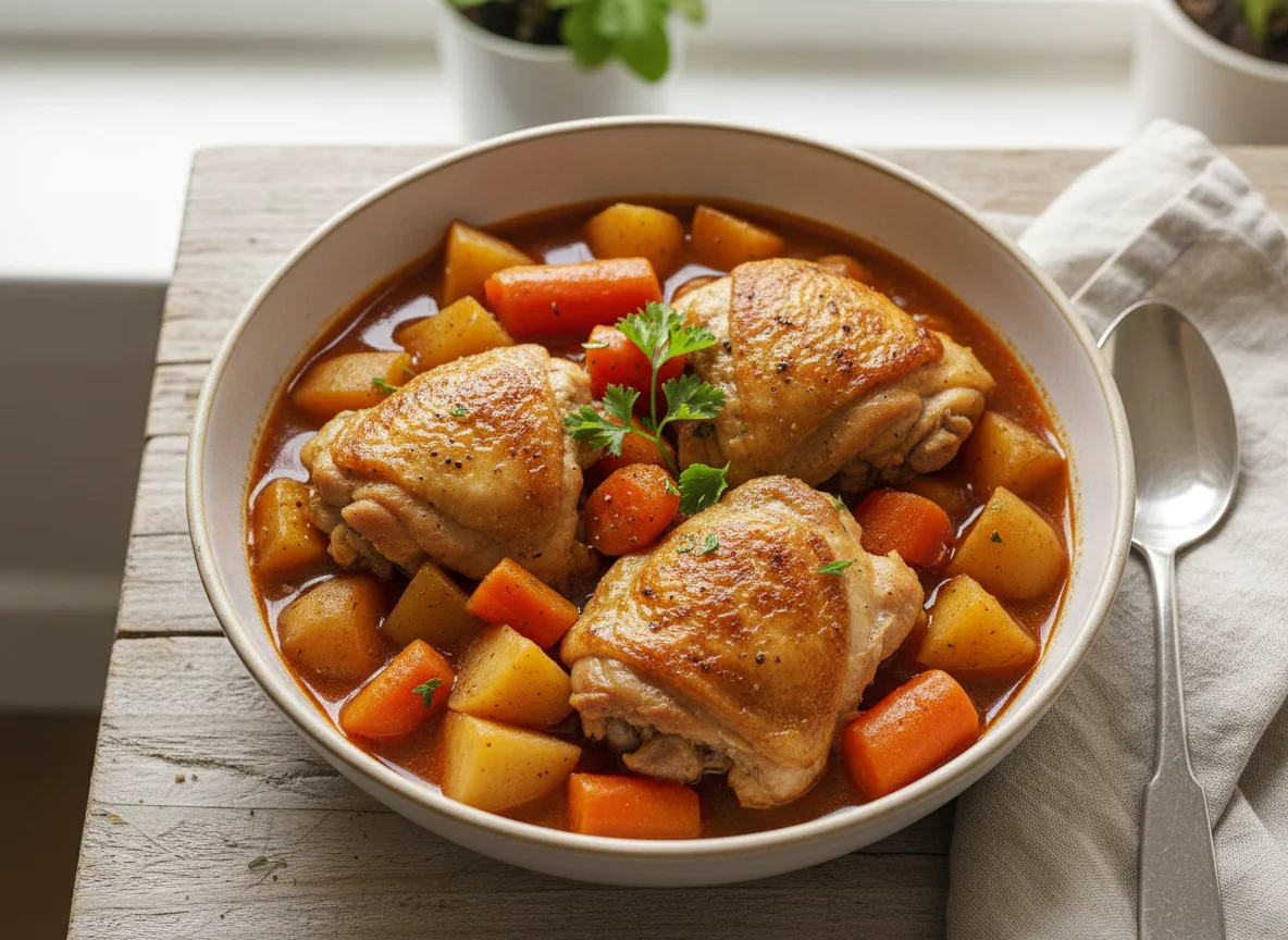 Chicken Stew with Potatoes and Carrots photo