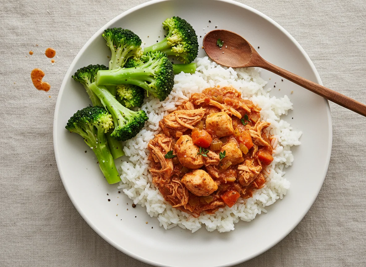Chicken Stew with Rice and Broccoli photo