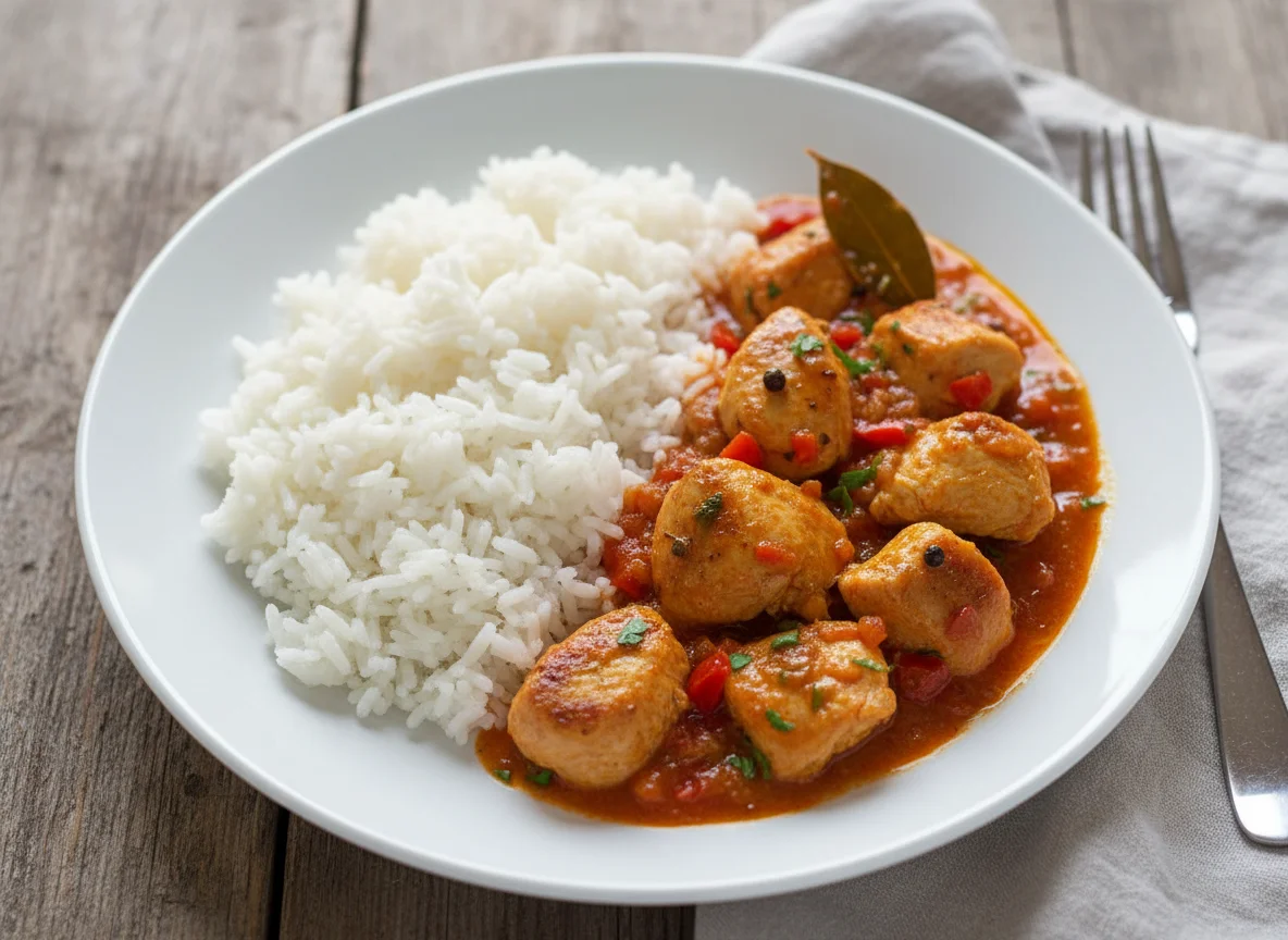 Chicken Stew with White Rice photo