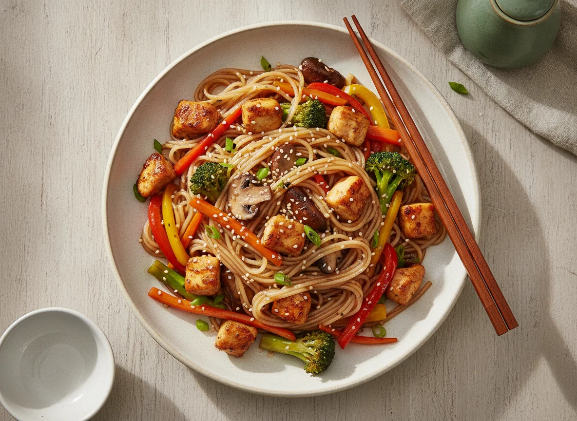 Chicken Stir-Fry with Rice Noodles photo