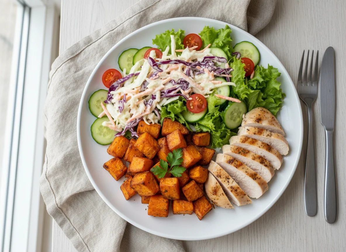 Chicken, Sweet Potato and Mixed Salad photo