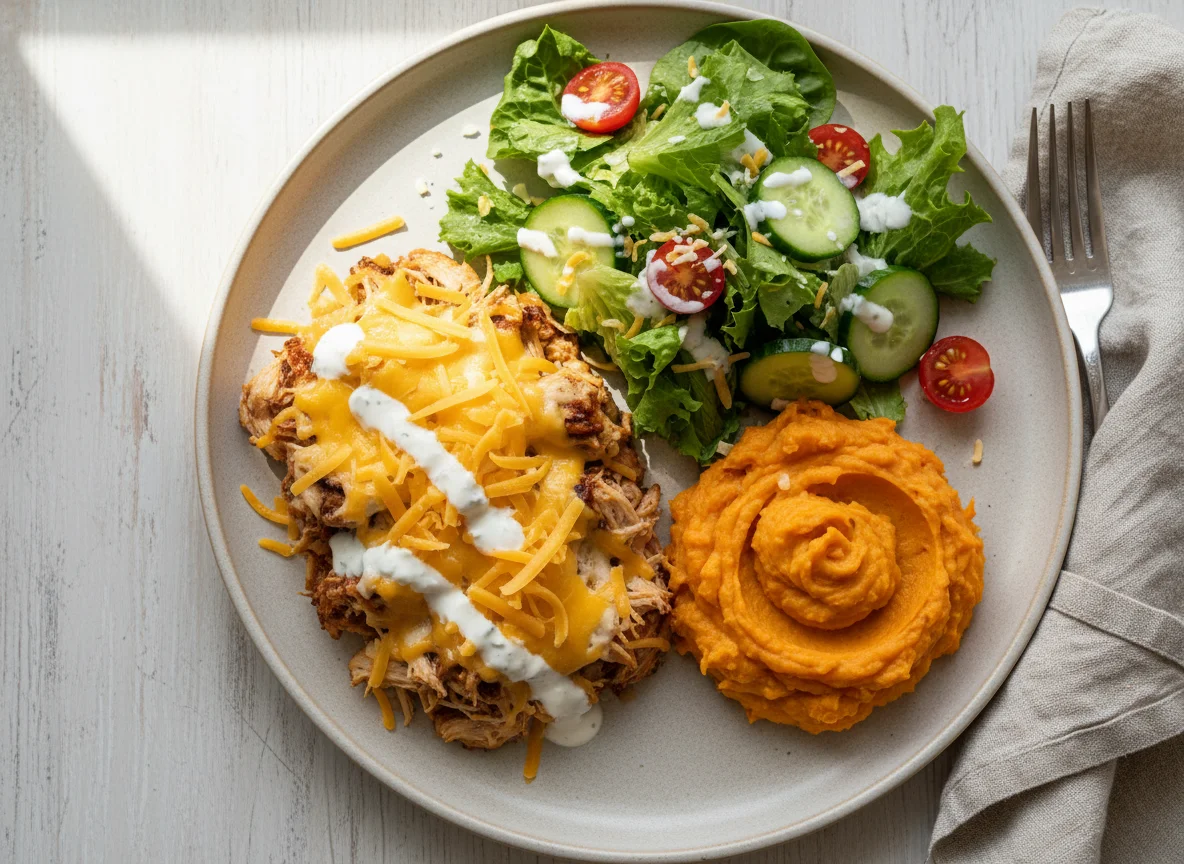 Chicken, Sweet Potato, and Side Salad photo