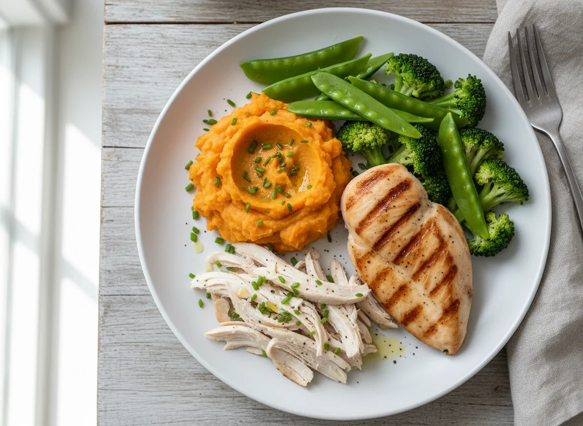 Chicken, Sweet Potato, and Vegetable Plate photo